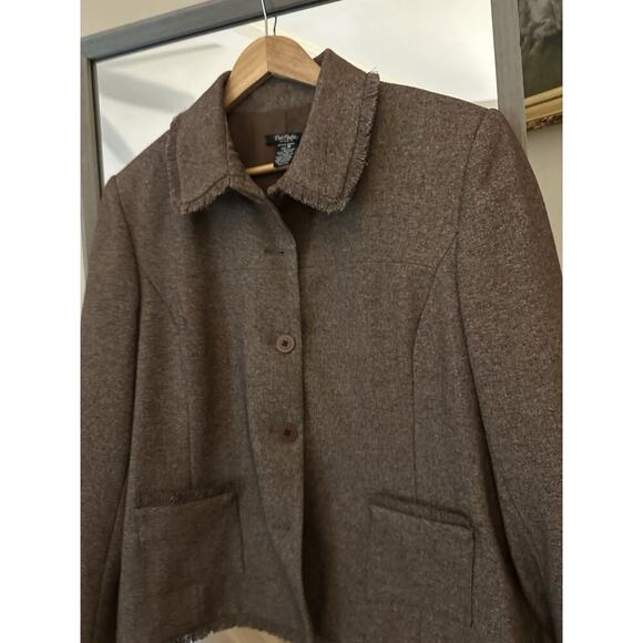 Bob Mackie Brown Tan Suit Coat Jacket Blazer Size 16 - Picture 5 of 6
